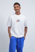 تيشرت اوفر سايز ابيض يد السوني