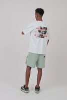 تيشرت اوفر سايز ابيض S-157 بطبعة “الفتاة السمراء”