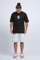 تيشرت اوفر سايز اسود لوقو PM