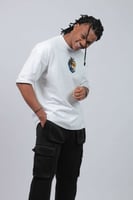 تيشرت اوفر سايز ابيض لوقو نخيل