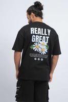 تيشرت اوفر سايز اسود ريلي