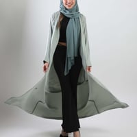 عباية للسفر سادة باللون الاخضر الفيروزي فاتح ومطفي...