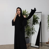 طرحة سوداء سادة مترين و 30 سم t3075