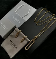 طقم سلسال طويل مع حلق MESSIKA