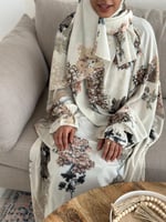 طقم البودرة مع نَخلة - رصاصي