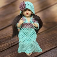 فستان و طاقية لطفلة من عمر يوم لعمر سنة