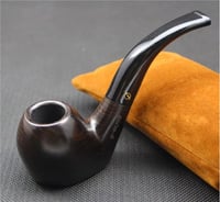 غليون خشب أبانوس Cut Base Ebony Wood Tobacco Pipe