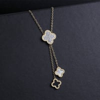 سلسال كليف وردة كلوفر بتصميم وردة بألماسات ووردات...