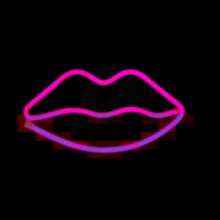 إضاءة نيون شفاه وردي