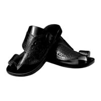 حذاء شرقي طبي جلد طبيعي اسود