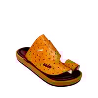 حذاء شرقي جلد طبيعي نقش نعام