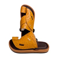 حذاء شرقي جلد طبيعي نقش نعام