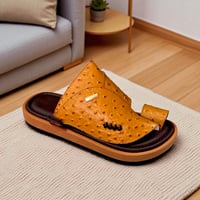 حذاء شرقي جلد طبيعي نقش نعام