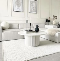 طاولة ضيافة دائرية خشب ابيض