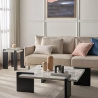 طاولة كنب جانبية بسطح رخام