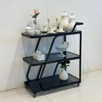 عربية تقديم أسود عصرية شكل سفينة