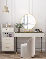 كرسي تسريحة صوف ابيض