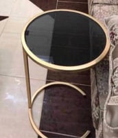 طاولة خدمة سطح زجاج اسود