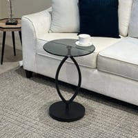 طاولة خدمة لون أسود زجاج أسود شفاف