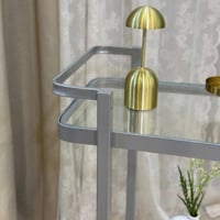 عربة خدمة فضي زجاج شفاف