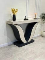 كونسول مدخل بديل الرخام بقاعدة خشبية فاخرة