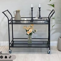 عربة تقديم أسود