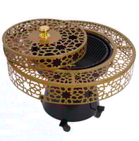 منقل حطب شكل دائري قص ليزر با لكامل مع كفرات