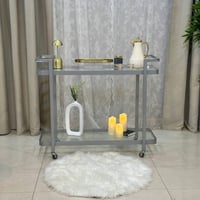 عربة خدمة فضي زجاج شفاف