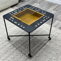 منقل حديد مربع ذهبي ليزر