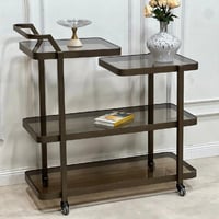 طاولة تقديم زجاج بني شفاف