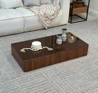 طاولة ضيافة ارضي قشرة جوز الهند سطح زجاج