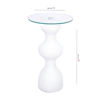 طاولة جانبية قزاز مع قاعدة رخام أبيض