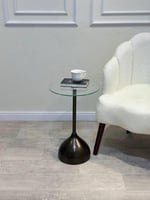 طاولة خدمه سطح زجاج شفاف