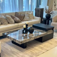 طاوله وسط خشب سنديان وبديل الرخام