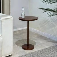 طاولة خدمة بسطح خشب بني قاعدة رخام