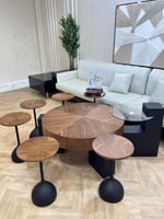 طقم طاولات قشر الجوز