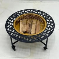 منقل حطب دائري حديد ليزري متين