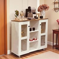 ركن قهوة خشب ابيض اثنين باب سطح خشبي