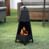 مدفأة نارية هرمية الشكل مميزة بأرجل ثلاثية لون أسو...