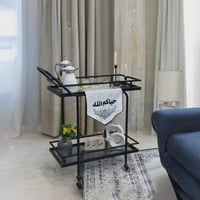 عربية تقديم زجاج أسود