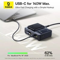 بيسوس منصة شحن مكتبي 5 في 1 – اسود