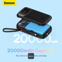 بيسوس بطارية بسعة 20 الف امبير مع كيابل مدمجة