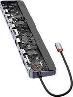 بيسوس وصلة منافذ 11 في 1 - اسود