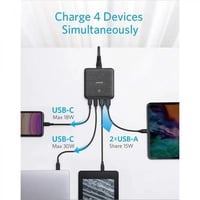 انكر شاحن باور بورت اتوم سليم 63 واط - قماش اسود