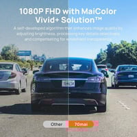 داش كام 70mai X800 4K كاميرا امامية وخلفية - اسود