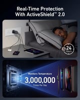 انكر شاحن جداري بمنفذين تايب سي ومنفذ USB بقوة 120...