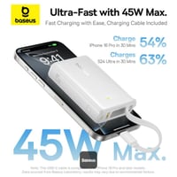 بيسوس بطارية متنقلة بسعة 10،000 مللي امبير بقوة 45...