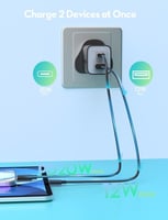 راف باور شاحن جداري بقوة 35 واط بمنفذ تايب سي ومنف...