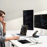 بيسوس منصة شحن مكتبي 5 في 1 – اسود