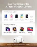 انكر شاحن جداري نانو برو بقوة 40 واط بمنفذين تايب...